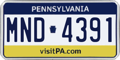 PA license plate MND4391