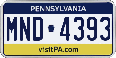 PA license plate MND4393