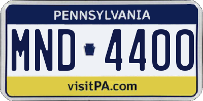 PA license plate MND4400