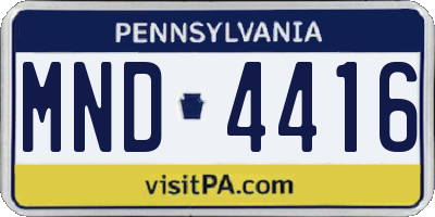 PA license plate MND4416