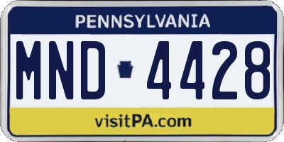 PA license plate MND4428