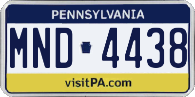 PA license plate MND4438