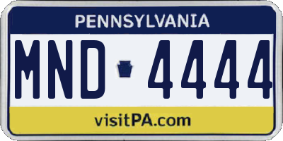 PA license plate MND4444