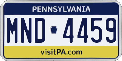 PA license plate MND4459