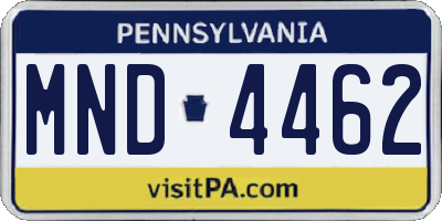 PA license plate MND4462