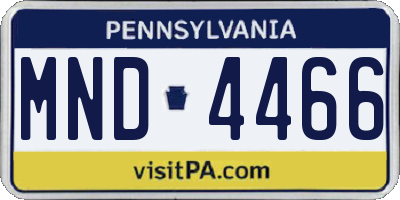 PA license plate MND4466