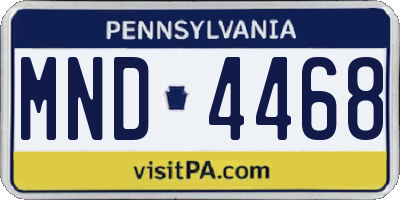 PA license plate MND4468