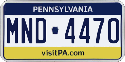 PA license plate MND4470