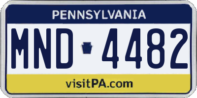 PA license plate MND4482
