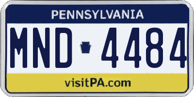 PA license plate MND4484