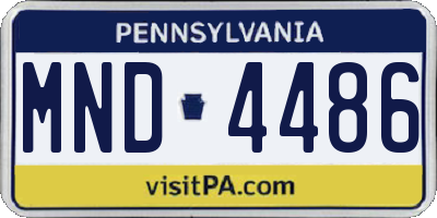 PA license plate MND4486