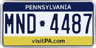 PA license plate MND4487