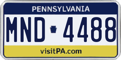 PA license plate MND4488