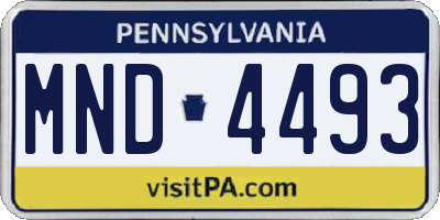 PA license plate MND4493