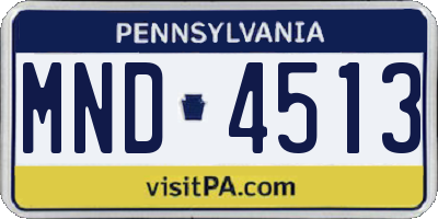 PA license plate MND4513