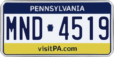 PA license plate MND4519