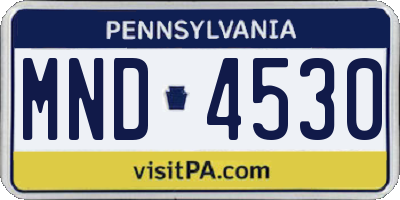 PA license plate MND4530