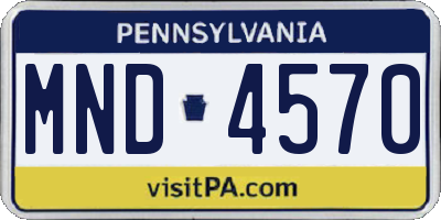PA license plate MND4570