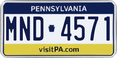 PA license plate MND4571