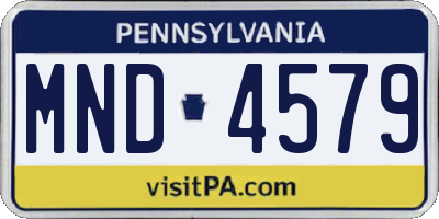 PA license plate MND4579