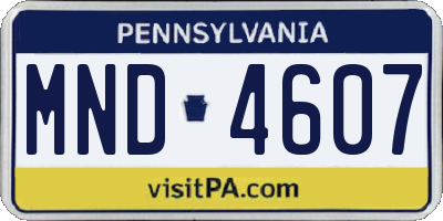PA license plate MND4607