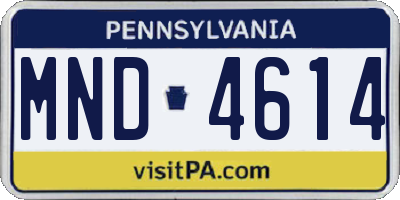 PA license plate MND4614