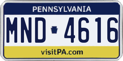 PA license plate MND4616