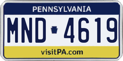 PA license plate MND4619