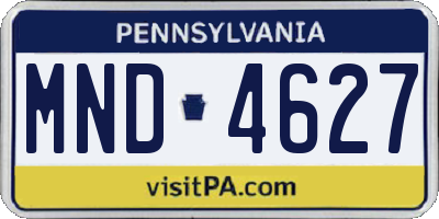 PA license plate MND4627