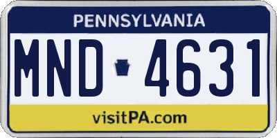 PA license plate MND4631