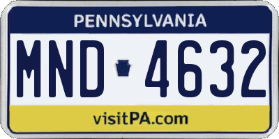 PA license plate MND4632