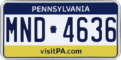PA license plate MND4636