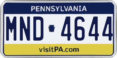 PA license plate MND4644