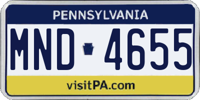 PA license plate MND4655