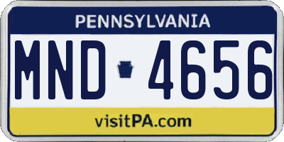 PA license plate MND4656