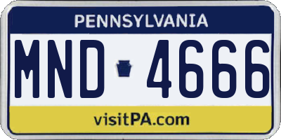 PA license plate MND4666