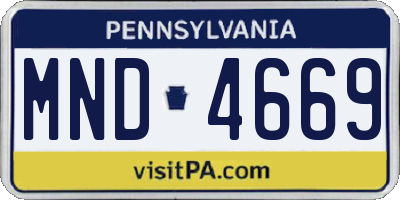 PA license plate MND4669