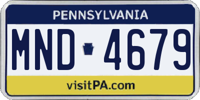 PA license plate MND4679