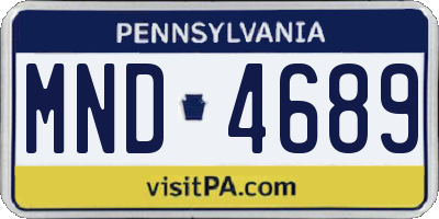 PA license plate MND4689