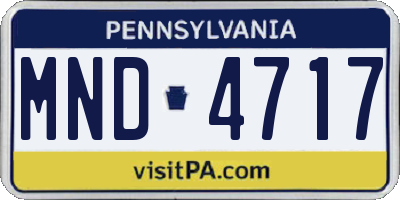 PA license plate MND4717