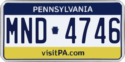PA license plate MND4746