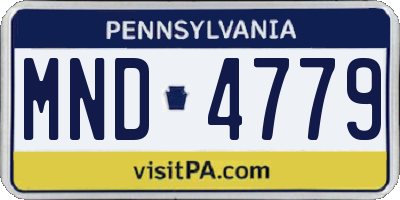 PA license plate MND4779