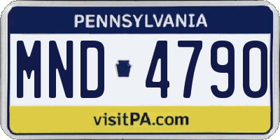 PA license plate MND4790