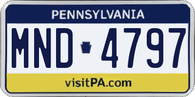 PA license plate MND4797