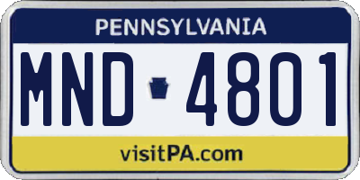 PA license plate MND4801