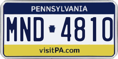 PA license plate MND4810