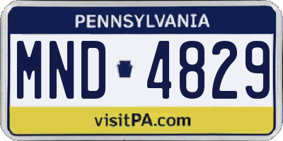 PA license plate MND4829