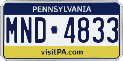 PA license plate MND4833