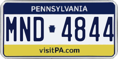 PA license plate MND4844