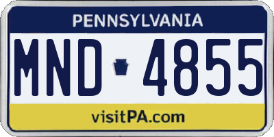 PA license plate MND4855